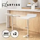 Artiss 2x Bar Stools Kitchen Counter Stool Adjustable Gas Lift Chairs White