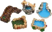 5pcs Retro Resin Ornament Garden Kit Home Decor Decoration Landscape Ornament Landscape Decor Small Miniature Tiny Bridge Miniature Bridge for Resin