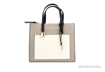 Marc Jacobs Grind Mini Loam Soil Colorblock Leather Tote Bag Crossbody Handbag