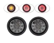 Integrated LED Stop Taillight + Indicators 4" Universal Flush Mount Smoked Lens