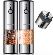 Large Capacity Rechargeable Electric Salt and Pepper Grinder Set sliver-2