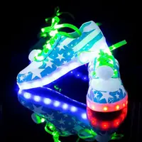 在飛比找樂天市場購物網優惠-充電七彩發光鞋男女鬼步舞鞋情侶鞋新款防水 雙十一購物節