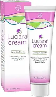 Luciara® Cream, Anti-stretch marks cream, Reduce stretchmarks, Safe for pregnancy, Weight Gain, Weight Loss, All skin types, Paraben-free, Non-fragrant, Non-colourant, 50g x Pack of 1