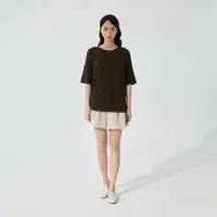 在飛比找momo購物網優惠-【giordano ladies】23SS_混麻反摺短褲(0