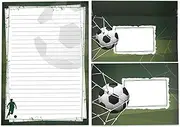 Writing Paper Set Letter Pad Book with Envelope for Boys Girls Children Football Football (1 Pad A5 with 25 Sheets + 15 Envelopes)