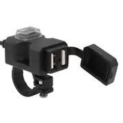 Motorcycle Waterproof 3.1A Dual USB Fast Charger Adapter with Switch