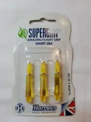 HARROWS SUPERGRIP Short Clear Yellow dart shafts 2ba 1 set of 3 NEW Stock