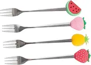 SHOWERORO Metal Tableware Set 4pcs Stainless Steel Forks Suitable for Fruit Salad and Dessert Serving