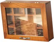 MYCENSE Desktop Storage Cabinet Wood Jewelry Organizer Case Box Wooden Display Case Earring Ring Storage for Women Toys Living Room