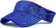 [Ztl] Shiny Rhinestone Sport Sun Visor Hat Adjustable Summer Cap for Women Men Golf Tennis Cycling Running Jogging