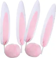 JECOMPRIS 2 Sets Easter Car Rabbit Bunny Ears Decorations Easter Car Decoration Bunny Vehicle Costume Plush Bunny Ears Nose Rabbit Auto Accessories for Auto Easter Party Decorations