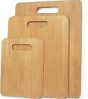 fandcy Bamboo Chopping Board 3pcs Set, Kitchen Serving Cutting Board Durable & Strong - Perfect for: Meat, Vegetables, Fruit, Cheese