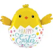 Easter Egg Chick Shape 24" Foil Balloon (Packaged)