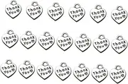 KONTONTY Pcs Jewelry Charms Bulk Thank You Charm Pendant for Necklace Bracelet Making