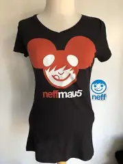 NEFF x DEADMAU5 Official NWT Limited Edition Women's V-Neck T-Shirt Size Small
