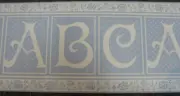 Nursery child's kids room Decor ABC blocks Alphabet Blue White Wallpaper Border
