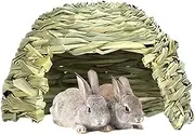 Foldable Grass Woven Animal Hut - Beds Guinea Pigs Hideouts, Grass House for Rabbits | Small Bunny House Hideaway, Hay Bed Playhouse for Chinchillas, Guinea, Hamsters, (Small, Medium, Large)