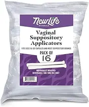 Disposable Plastic Vaginal Suppository Applicators: Individually Wrapped Suppository Applicator for Women - Fits Most Boric Acid Suppositories, Pills, Tablets and Size 0 and 00 Capsules - 16 Pack