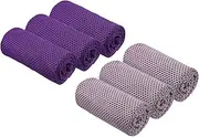 uxcell Cooling Towel 40"x12", 6 Pcs Ice Towel for Neck and Face, Soft Breathable Chilly Sweat Absorbing for Yoga Sports Camping Fitness Running Golf, Purple/Pink