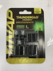 NAP Thunderglo Green Lighted Half Moon Nocks 3pk ~ New