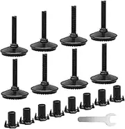 HARSKIYER 8pcs Furniture Levelers, M10 Leveling Feet Adjustable Leveling Feet Stable Furniture Levelers Heavy Duty Adjustable Table Legs for Tables, Sofa, Cabinets, Workbench (Black)