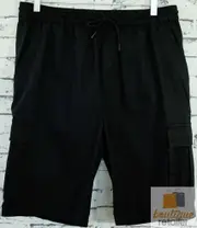 CARGO SHORTS Elastic Waist 100% COTTON Army Pocket Mens Drawstrings 0526