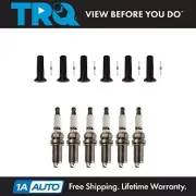 TRQ Ignition Coil Boots & Iridium Spark Plug Kit Set for Buick GMC Chevy Saab