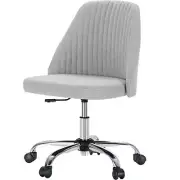 MCQ Cute Modern Fabric Home Office Desk Wheels, Mid-Back Armless Vanity Swive...