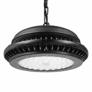 200W LED UFO High Bay 6000K Daylight IP65 Black Waterproof for Warehouse Studio