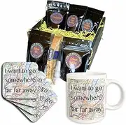 3dRose cgb_173323_1 I Want to go Somewhere far Away-Coffee Gift Basket, Multicolor