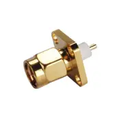10pcs SMA male 4 hole Chassis panel Mount extended dielectric solder connector