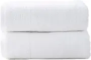 2pc Renee Taylor Aireys Bath Sheet/Towel 160cm Zero Twist Cotton 650 GSM Snow