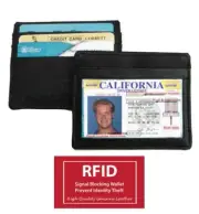 RFID Blocking Cowhide Leather Men Thin Credit Card Id Wallet Holder US SELLER