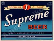 Supreme Beer NEW Metal Sign: South Bethlehem Brewing Co., Bethlehem Pennsylvania