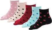[RC. ROYAL CLASS] Women's Ankle Length Cotton Thumb Multicolored Free Size Socks, Pack of 5