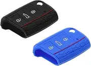 SING F LTD 2pcs 3 Button Car Key Protective Cover Case Compatible with VW Golf/Polo/Jetta/Scirocco Silicone Waterproof Dust-Proof Scratch-Resistant Key Cover Vehicle Accesories