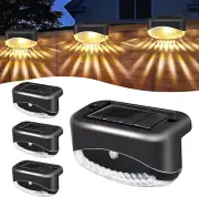 4 Pack Solar Fence Lights Outdoor Solar Deck Lights LED Garden Step Lights Solar