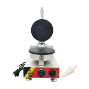 110V Non-stick Ice Cream Waffle Cone Maker Egg Roll Maker with Wooden Mold