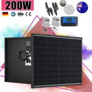 200W Solar Panel Kit 12V Mono Fixed Home Caravan Camping Power Battery Charging