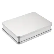 Metal Tin Box, 7.4" x 5.43" x 1.5" Tinplate Containers with Lids, Silver Tone