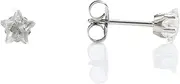 [STUDEX] Sensitive Stud Earrings 5mm Star Cut Cubic-Zirconia in a Tiffany Setting