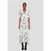 Victoria Beckham Floaty Godet Maxi Dress in Floral White Black UK 6 US 2