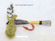 Painted Adams Fly Pewter Fishing Hat Pin