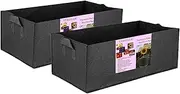 AU004-5 2 Pcs Rectangle Fabric Plant Grow Bags with 2 Handles,Planting Containers for Indoor and Outdoor Nurseries,Agriculture Bag That Don't Leak Soil in Elevated Wood Planter Box