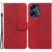 For Infinix Hot 30 Scratch Proof Stand Wallet Case Geometry Pattern Imprinted Leather Phone Cover