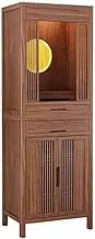Buddhist Altar Movable Buddha Pedestal Tribute Cabinet, with Openwork Door Chinese Style Shentai Offering Cabinet Meditation Altar Table(Small)