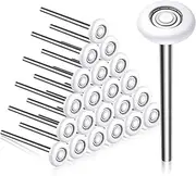 Treela 24 Pcs White Nylon Garage Door Rollers Bulk 1.8" Garage Door Replacement Wheels for 2" Track 7" Extended Stem Quiet Durable High Load 6200ZZ Double Seal Precision Performance Ball Bearings Part