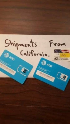 AT&T Mexico 2 PIECES SIM Card Prepaid Go works in USA,Mex, FREE SHIPPING..