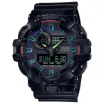 【CASIO 卡西歐】G-SHOCK AI 探索虛擬彩虹系列雙顯錶 開學(GA-700RGB-1A)