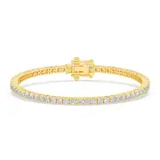 Celebration 9ct Yellow Gold Round Cut 5.00 Carat tw of Lab Grown Diamonds Tennis Bracelet